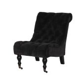 Allure Black Velvet Buttoned Armchair